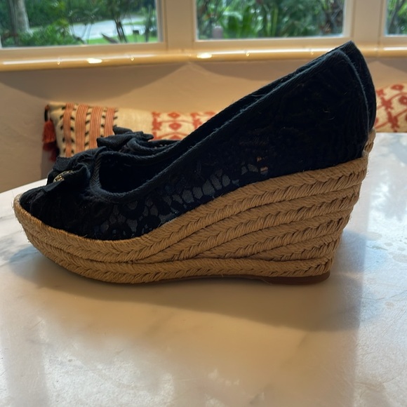 Tory Burch Bow Espadrille Wedge Sandals – 
Size 6.5, Chic & Comfortable - Picture 3 of 5